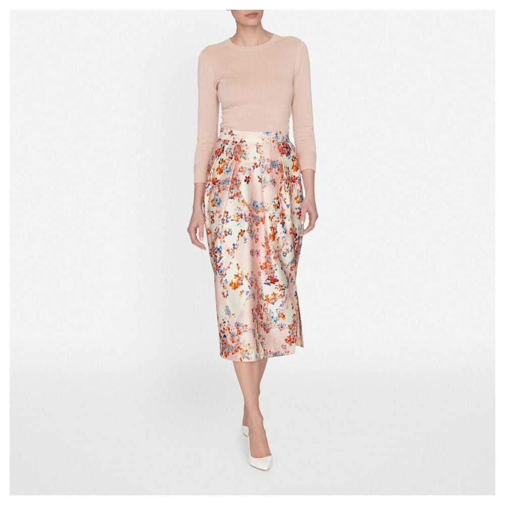 LK Bennett floral skirt silk and cotton size US 6